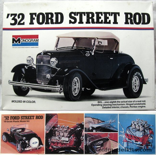 Monogram 1/8 1932 Ford Street Rod Roadster (Big Deuce) -  Street Rod or Classic Highboy, 2602 plastic model kit